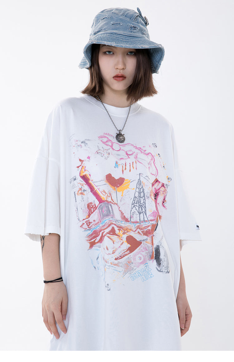 "Wonderland" Graphic Unisex Streetwear Vintage Women Men Y2K T-Shirt